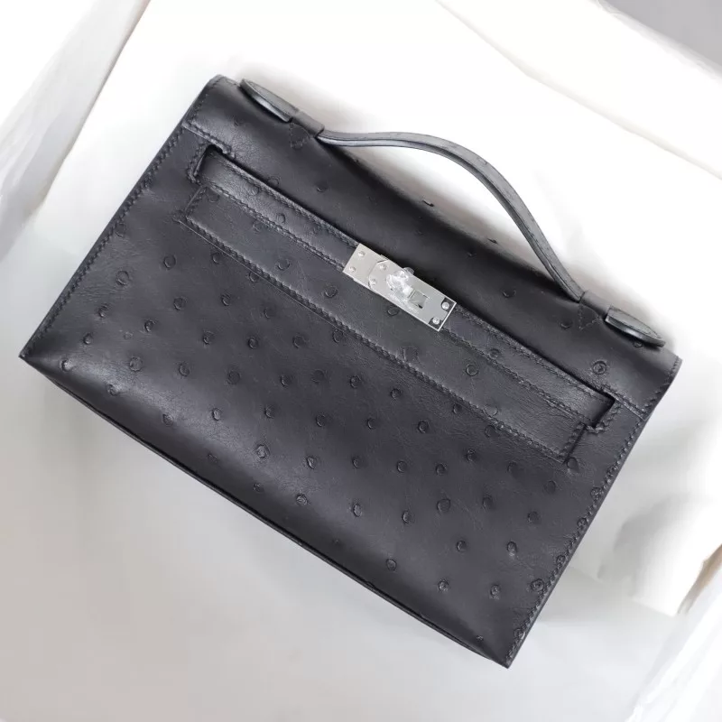 CK89 Nior ostrich kelly pochette with phw