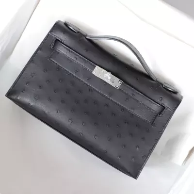 CK89 Nior ostrich kelly pochette with phw