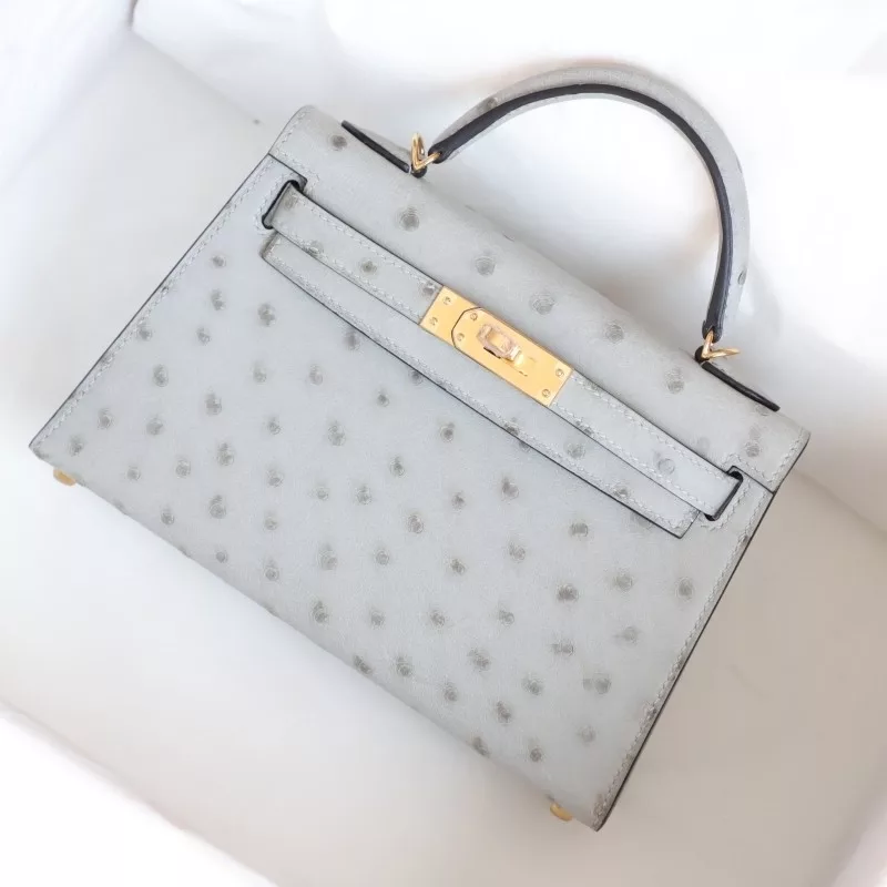 8U BIUE GIACIER OSTRICH MINI KELLY II with Ghw
