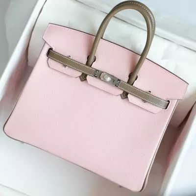 3Q Rose Sakura cherve and etoupe birkin 25 with phw