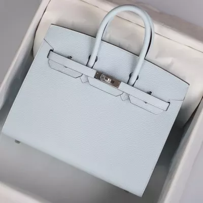 T0 Blue brume epsom birkin 25 sellier with phw