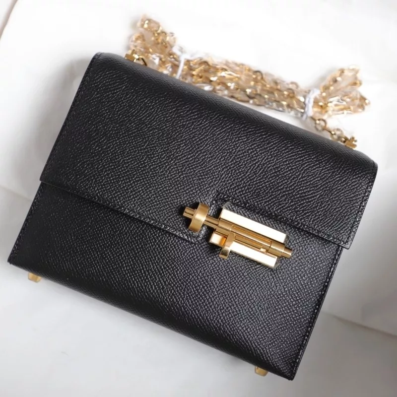 VERROU 21 EPSOM LEATHER SHOULDER BAG BLACK Nior