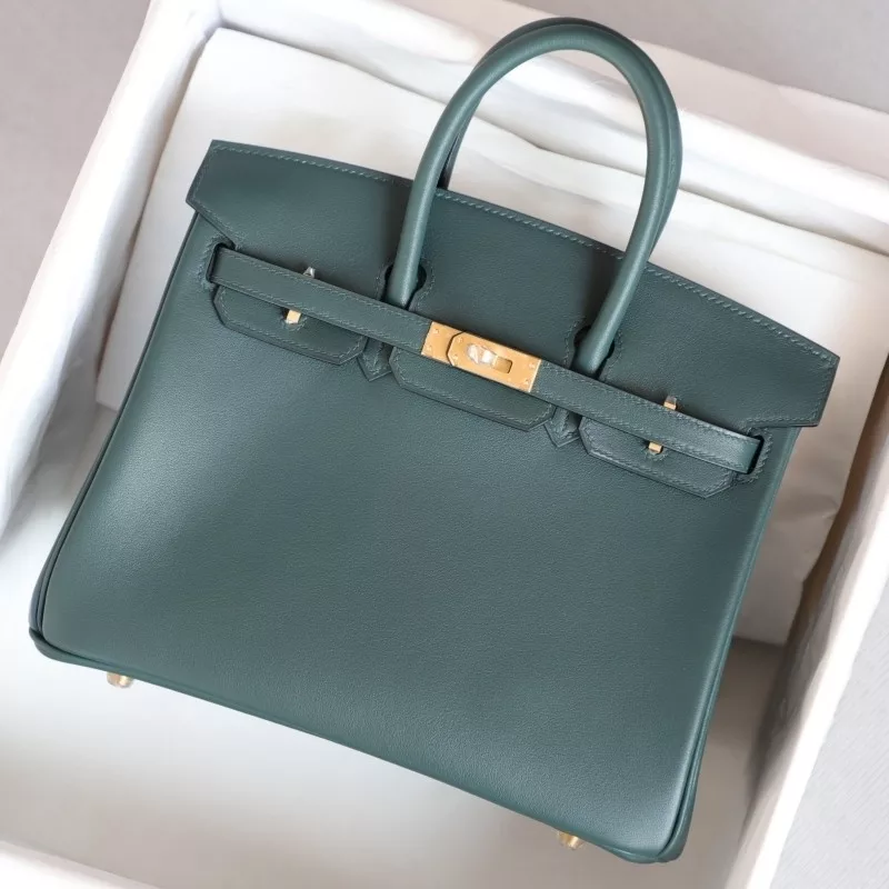 6O Vert Cypres swift birkin 25 with brushed gold hardware, HSS