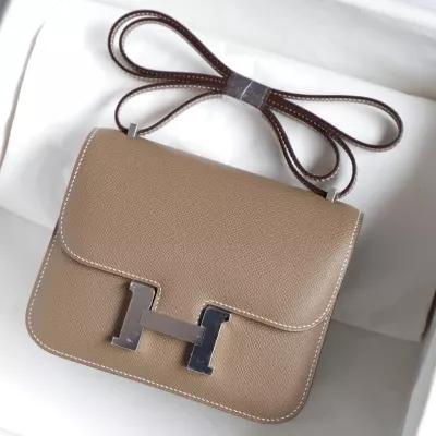 Hermes Constance 19 Mirror etoupe Epsom leather Silver hardware