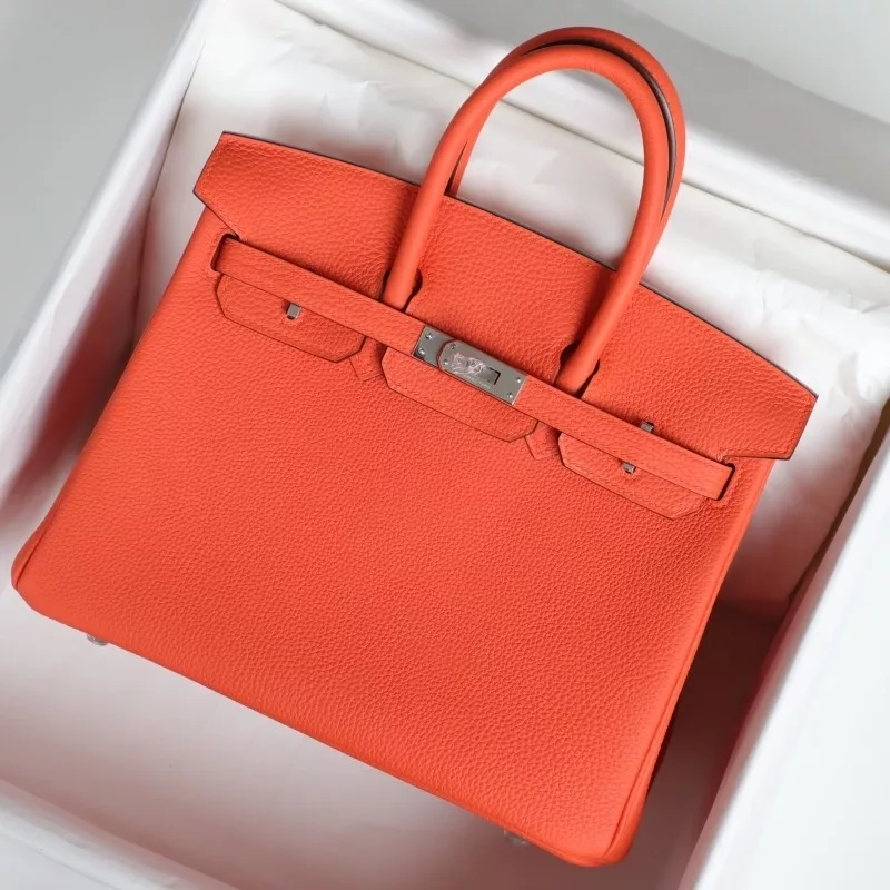 0X orange minium togo birkin 25 with phw