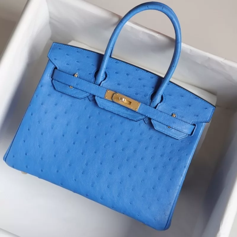 7Q Mykonos KK ostrich birkin 30 with ghw