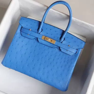 7Q Mykonos KK ostrich birkin 30 with ghw
