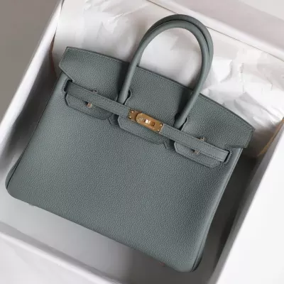 C63 vert amande togo and Gris AsphaIte interior birkin 25 with ghw