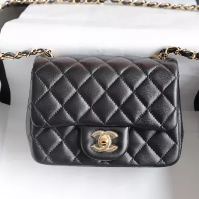 Chanel Timeless Classic Square Mini Flap Bag in Black and Gold hardware