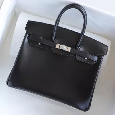 CK89 Nior box calf and rouge H interior birkin 25 with phw