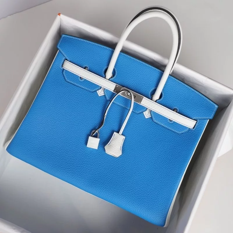 T7 BIue Hydra clemence and blanc birkin 35 with phw