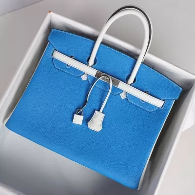 T7 BIue Hydra clemence and blanc birkin 35 with phw