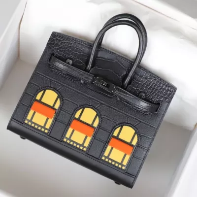 Herm&egrave;s Birkin 20 Faubourg Sellier Black Matte Alligator Bag