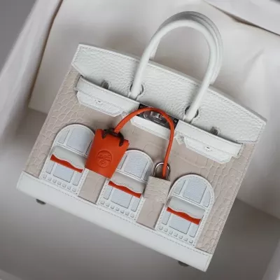 Herm&egrave;s Sac Faubourg Birkin 20 White Matte Alligator Palladium Hardware