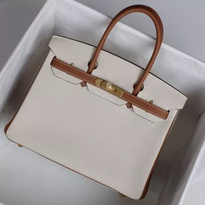 C10 Craie and gold togo birkin 30 with ghw
