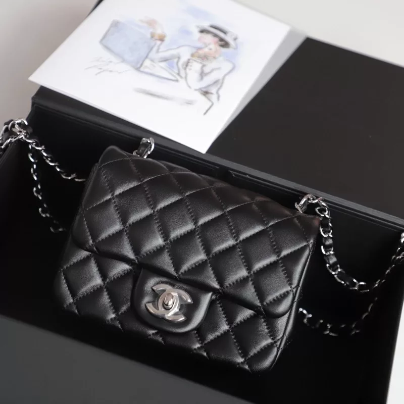 Chanel Timeless Classic Square Mini Flap Bag In Black And silver hardware