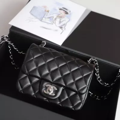 Chanel Timeless Classic Square Mini Flap Bag In Black And silver hardware