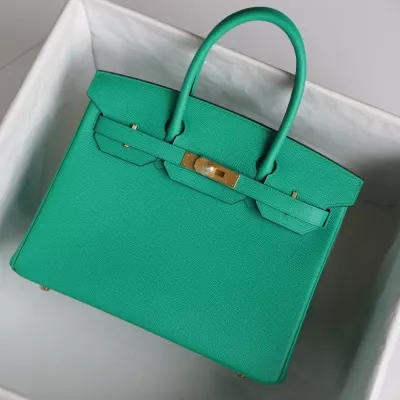 O6 Vert jade EPsom birkin30 With GHW