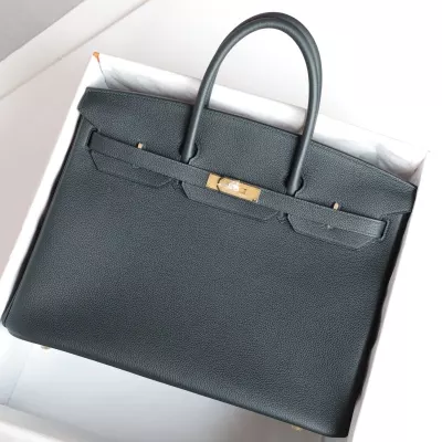6O Vert Cypres togo and gold interior birkin 40 with ghw