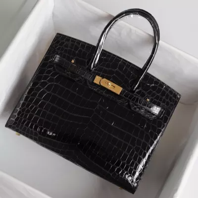 CK89 Nior nilo crocodile shiny birkin 30 sellier with ghw