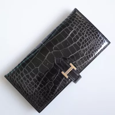 black nior shiny alligator crocodile bearn ghw