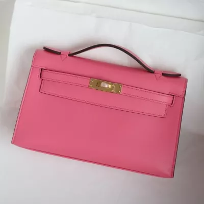 8W Rose AzaIee swift kelly pochette with ghw