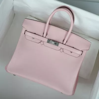 3Q Rose Sakura mysore and gris pearl interior birkin 25 with brushed Phw