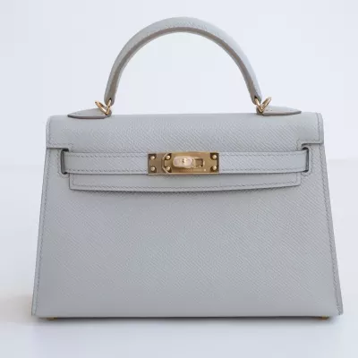 c80 gris pearl Epsom Kelly Mini II GHW