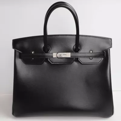 CK89 Nior/Black BOX Birkin 35 with Brushed PHW