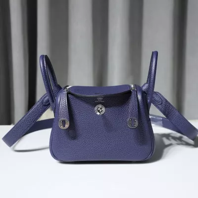 73 Bleu saphir Clemence Lindy Mini With PHW