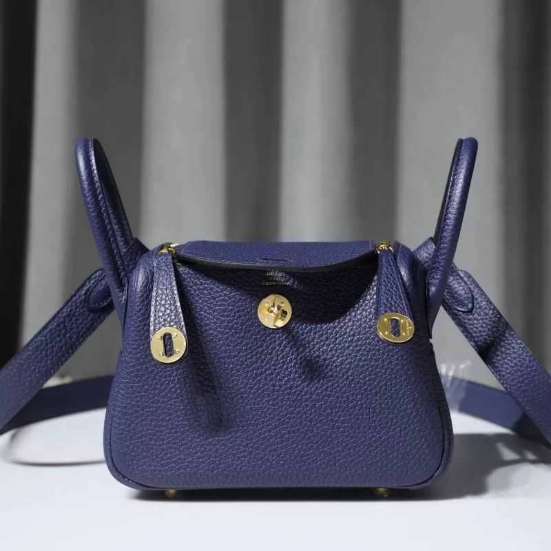 73 Bleu saphir Clemence Lindy Mini With GHW