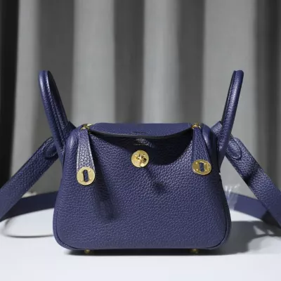 73 Bleu saphir Clemence Lindy Mini With GHW