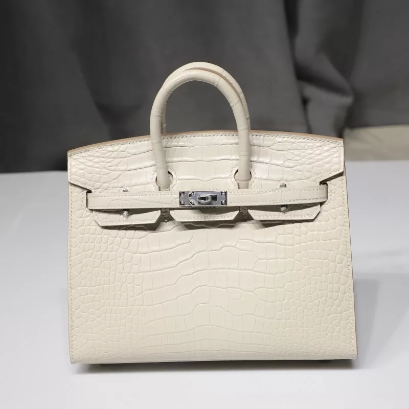 8L Beton Birkin 20 sellier Aligator Matte Crocodile With PHW