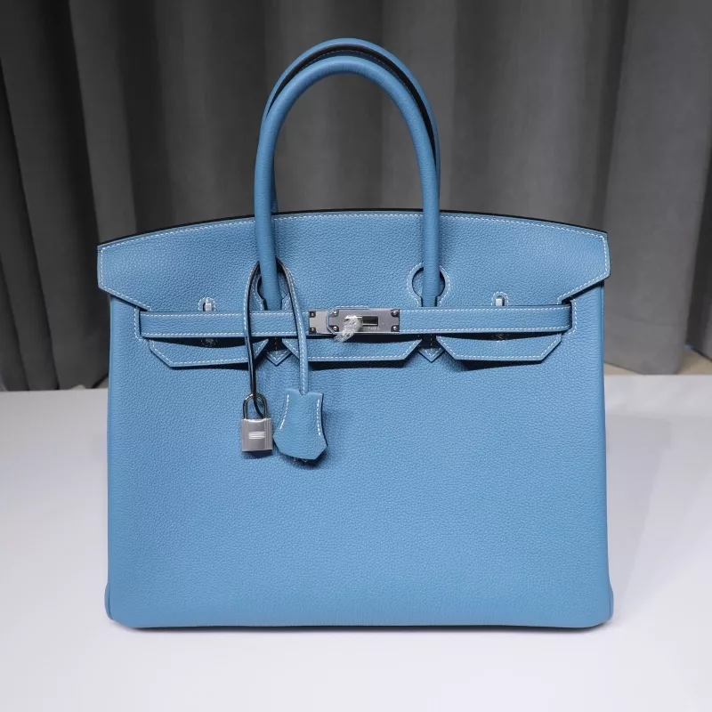 blue jean togo and white interior birkin 35 with phw