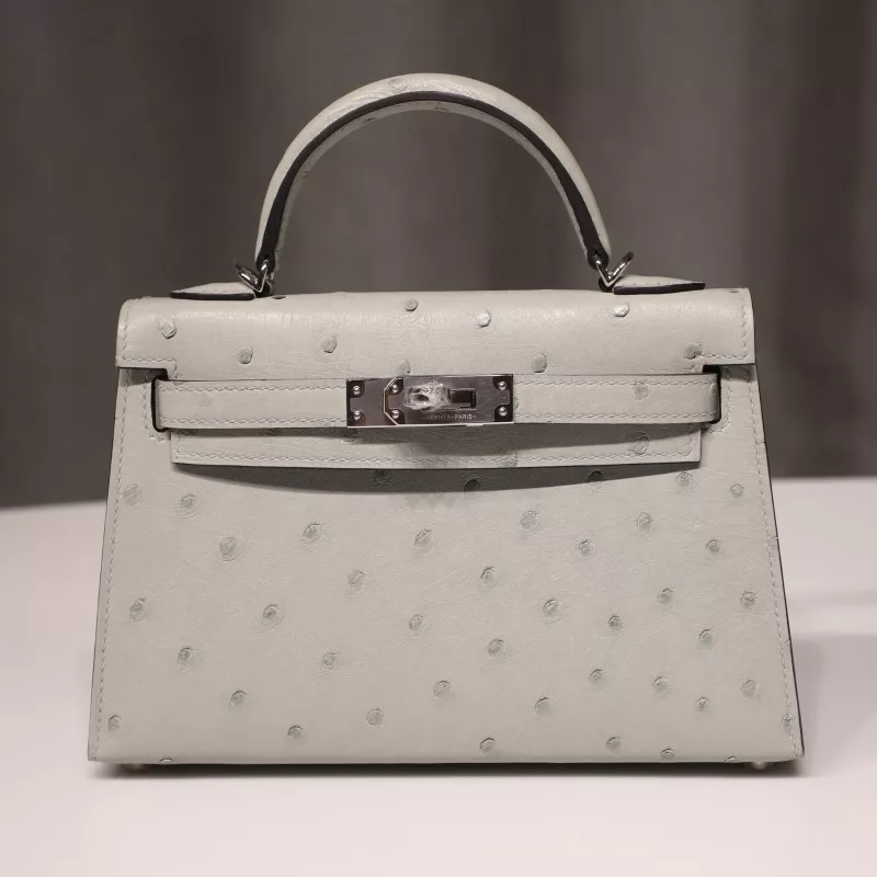 8U BIUE GIACIER OSTRICH MINI KELLY II with PHW