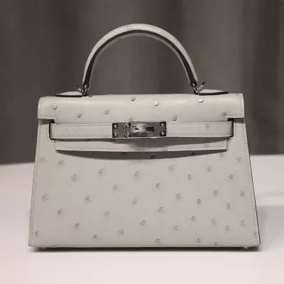 8U BIUE GIACIER OSTRICH MINI KELLY II with PHW