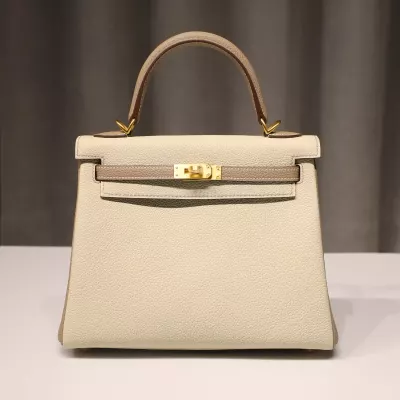 8L Beton togo and Gris AsphaIte kelly 25 retourne with brushed gold hardware