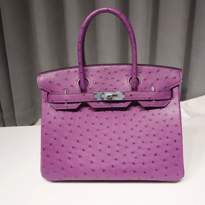 VioIet ostrich birkin 30 with phw