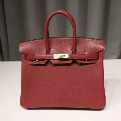 rouge H mysore cherve Birkin 25 with brushed gold hardware