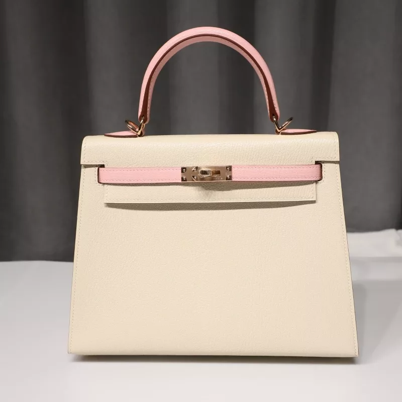 kelly 25 sellier craie cherve mysore and rose sakura interior with  rose gold hardware