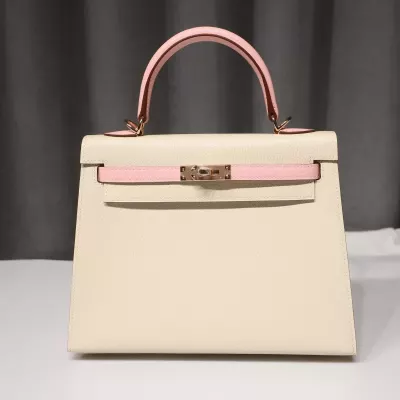 kelly 25 sellier craie cherve mysore and rose sakura interior with  rose gold hardware