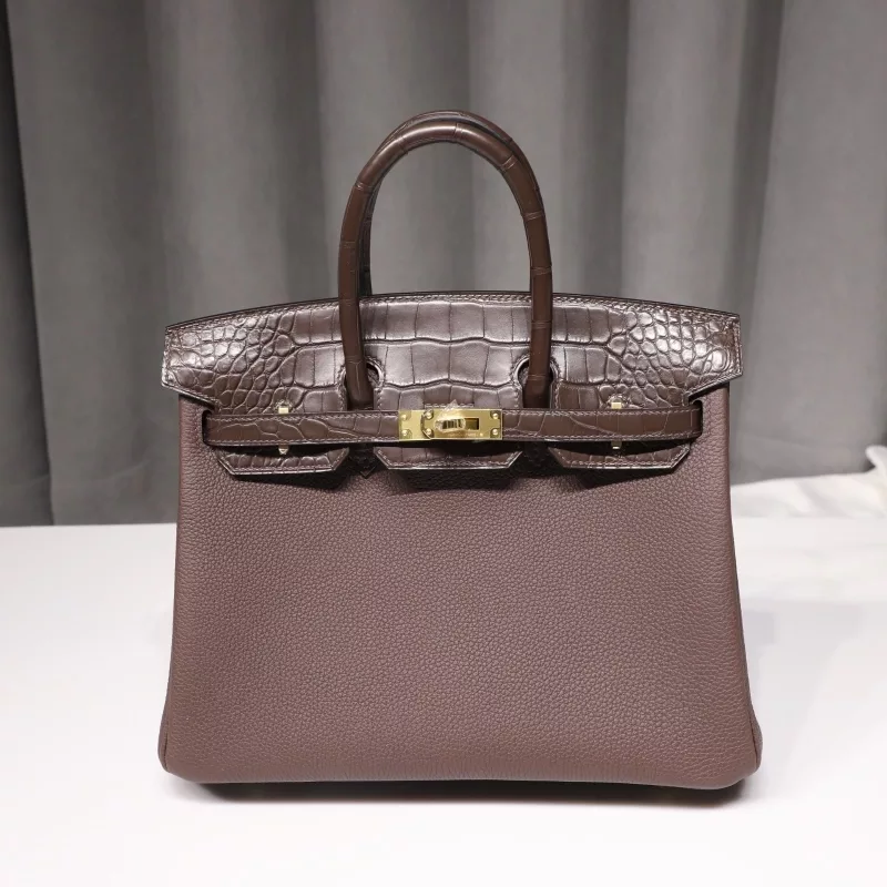 rouge sellier togo and matte aligator crocodile birkin 25 touch with ghw
