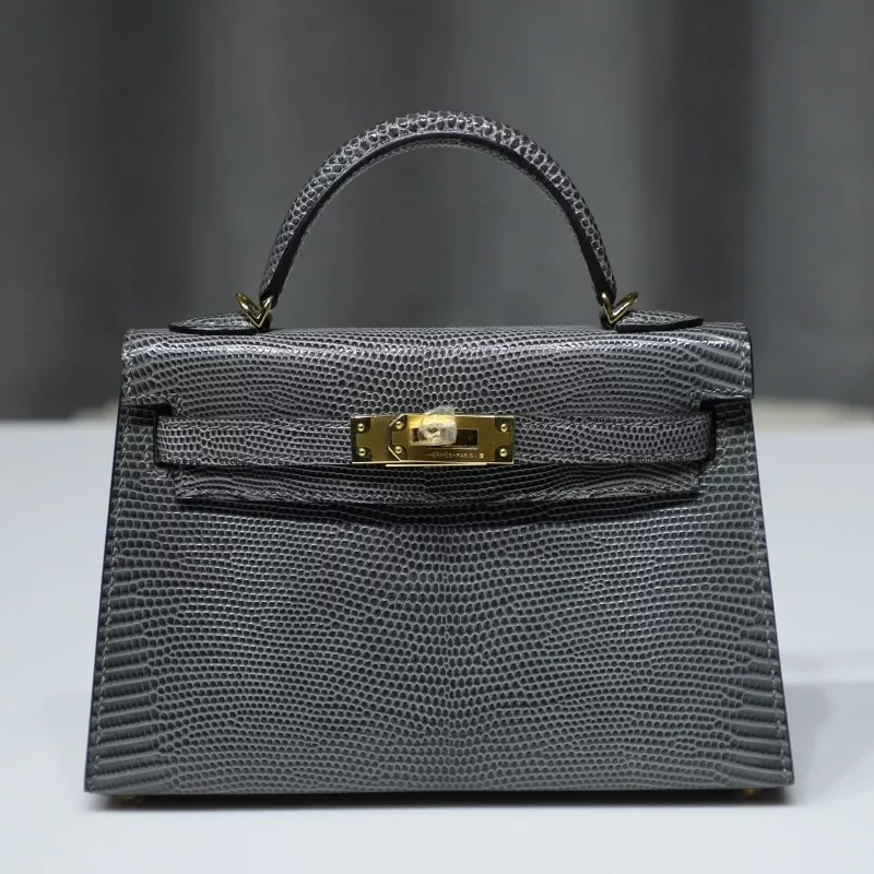 Gris fonce lizard & 5R Rose Shocking interior Kelly mini II with GHW
