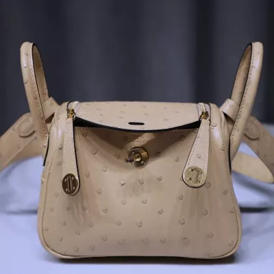 0M Chai Ostrich Lindy Mini With Ghw