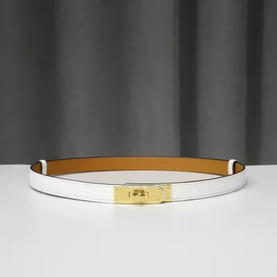 Kelly 18 Belt Blanc Epsom GHW