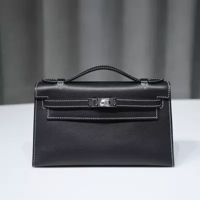CK89 Nior swift Kelly Pochette With Phw contrast stitching