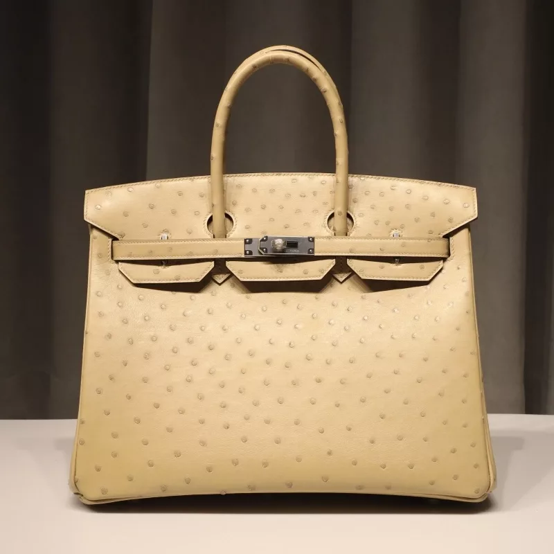 81 Gris TourtereIIe Ostrich Birkin 35 with PHW