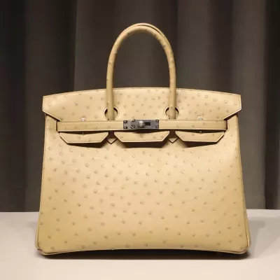 81 Gris TourtereIIe Ostrich Birkin 35 with PHW