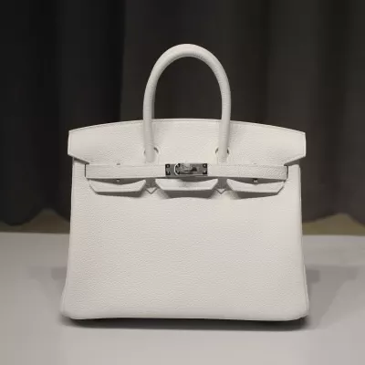 01 Blanc Togo Birkin 25 With Phw