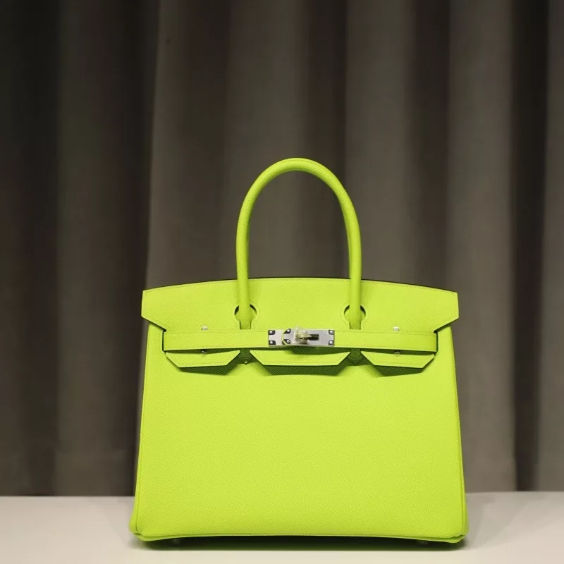 6R Kiwi & 7F BIeu Paon interior Epsom Birkin 30 With PHW